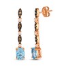Thumbnail Image 1 of Le Vian Venetian Mosaic Oval-Cut Blue Topaz Drop Earrings 1/4 ct tw Diamonds 14K Strawberry Gold