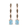 Thumbnail Image 2 of Le Vian Venetian Mosaic Oval-Cut Blue Topaz Drop Earrings 1/4 ct tw Diamonds 14K Strawberry Gold