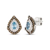 Thumbnail Image 1 of Le Vian Pear-Shaped Aquamarine Stud Earrings 7/8 ct tw Diamonds 14K Vanilla Gold