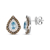 Thumbnail Image 3 of Le Vian Pear-Shaped Aquamarine Stud Earrings 7/8 ct tw Diamonds 14K Vanilla Gold