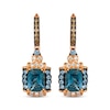 Thumbnail Image 2 of Le Vian Venetian Color on Color Cushion-Cut Blue Topaz & Aquamarine Earrings 3/8 ct tw Diamonds 14K Strawberry Gold