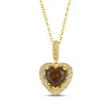 Thumbnail Image 0 of Le Vian Heart-Shaped Chocolate Quartz Necklace 1/3 ct tw Diamonds 14K Honey Gold 19"