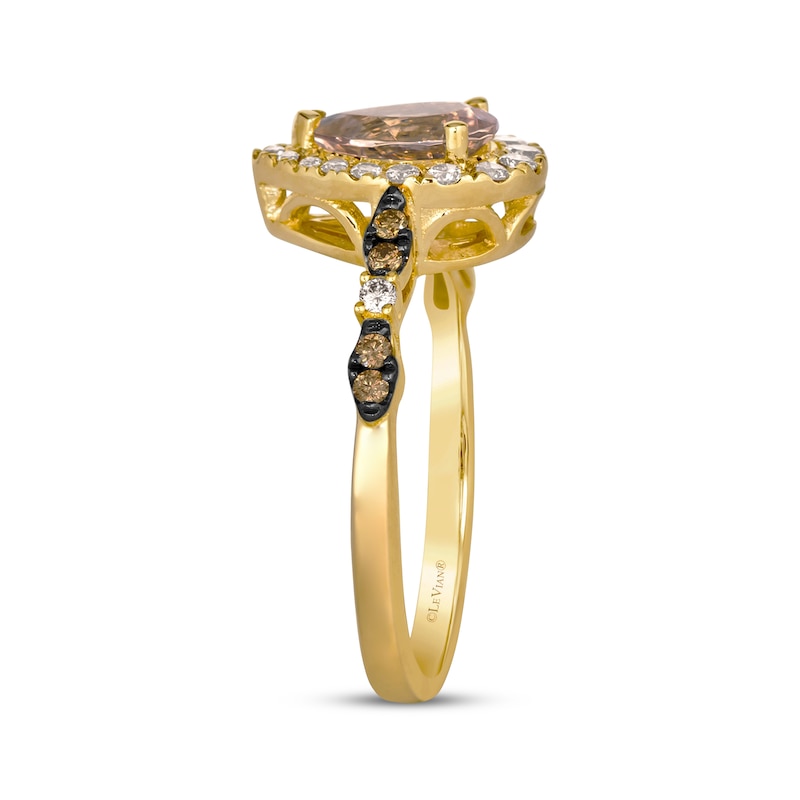 Main Image 2 of Le Vian Pear-Shaped Morganite Ring 1/3 ct tw 14K Honey Gold