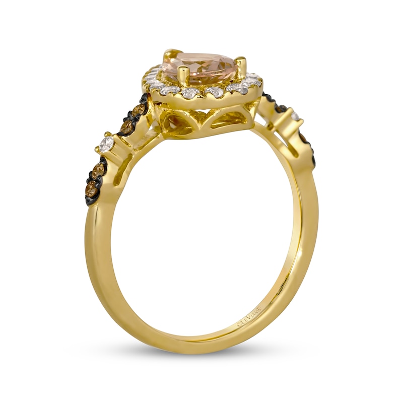 Main Image 3 of Le Vian Pear-Shaped Morganite Ring 1/3 ct tw 14K Honey Gold