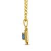 Thumbnail Image 2 of Le Vian Emerald-Cut Blue Topaz Royalty Necklace 1/3 ct tw Diamonds 14K Honey Gold 19&quot;