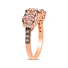 Thumbnail Image 2 of Le Vian Oval-Cut Morganite Three-Stone Ring 1/4 ct tw Diamonds 14K Strawberry Gold