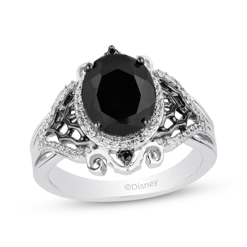 Main Image 1 of Disney Treasures The Nightmare Before Christmas Black Onyx & Diamond Ring 1/5 ct tw Sterling Silver