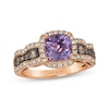 Thumbnail Image 1 of Le Vian Chocolate Waterfall Cushion-Cut Amethyst Ring 3/4 ct tw Diamonds 14K Strawberry Gold