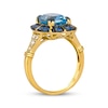 Thumbnail Image 2 of Le Vian Venetian Color on Color Cushion-Cut Blue Topaz & Sapphire Ring 1/5 ct tw Diamonds 14K Honey Gold