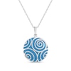 Thumbnail Image 1 of Blue Enamel Swirl Necklace Sterling Silver 18&quot;