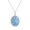 Thumbnail Image 2 of Blue Enamel Swirl Necklace Sterling Silver 18&quot;