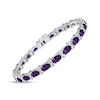 Thumbnail Image 2 of Oval-Cut Amethyst & White Lab-Created Sapphire Bracelet Sterling Silver 7.5"