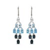 Thumbnail Image 2 of Oval-Cut Sky, Swiss and London Blue Topaz, White Lab-Created Sapphire Chandelier Earrings Sterling Silver