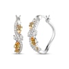 Thumbnail Image 1 of Multi-Shape Citrine & White Lab-Created Sapphire Swirl Hoop Earrings Sterling Silver