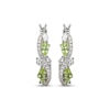 Thumbnail Image 2 of Multi-Shape Peridot & White Lab-Created Sapphire Swirl Hoop Earrings Sterling Silver
