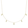 Thumbnail Image 1 of Baguette-Cut Peridot Dangle Station Necklace 10K Yellow Gold 18&quot;