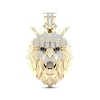 Thumbnail Image 0 of Men's Black & White Diamond Lion With Crown Pendant 1/2 ct tw 10K Yellow Gold