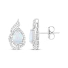 Thumbnail Image 3 of Pear-Shaped Lab-Created Opal & White Lab-Created Sapphire Teardrop Swirl Earrings Sterling Silver