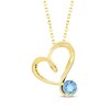 Thumbnail Image 1 of Swiss Blue Topaz Swirling Heart Necklace 10K Yellow Gold 18&quot;