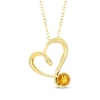 Thumbnail Image 0 of Citrine Swirling Heart Necklace 10K Yellow Gold 18"