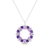 Thumbnail Image 1 of Trillion-Cut Amethyst & White Lab-Created Sapphire Circle Necklace Sterling Silver 18&quot;