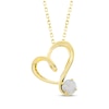 Thumbnail Image 1 of Lab-Created Opal Swirling Heart Necklace 10K Yellow Gold 18"