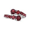 Thumbnail Image 4 of Garnet Graduated Bypass Ring Sterling Silver
