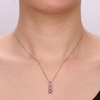 Thumbnail Image 4 of Garnet Graduated Vertical Necklace Sterling Silver 18"