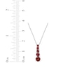 Thumbnail Image 5 of Garnet Graduated Vertical Necklace Sterling Silver 18"
