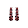 Thumbnail Image 2 of Garnet Graduated Drop Earrings Sterling Silver
