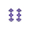 Thumbnail Image 2 of Amethyst Flower Hoop Earrings Sterling Silver