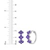 Thumbnail Image 4 of Amethyst Flower Hoop Earrings Sterling Silver