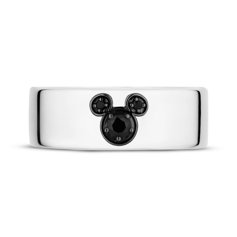 Men's Disney Treasures Mickey Mouse Black Onyx & Diamond Accent Ring Sterling Silver