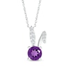 Thumbnail Image 1 of Amethyst & White Lab-Created Sapphire Bunny Necklace Sterling Silver 18&quot;