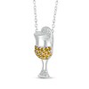 Thumbnail Image 2 of Citrine & White Lab-Created Sapphire Cocktail Necklace Sterling Silver 18&quot;