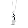 Thumbnail Image 1 of Black Spinel & White Lab-Created Sapphire Dragon Necklace Sterling Silver 18&quot;