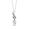 Thumbnail Image 2 of Black Spinel & White Lab-Created Sapphire Dragon Necklace Sterling Silver 18&quot;