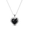Thumbnail Image 0 of Heart-Shaped Black Agate Locket Sterling Silver 18"