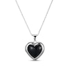 Thumbnail Image 1 of Heart-Shaped Black Agate Locket Sterling Silver 18&quot;