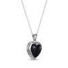 Thumbnail Image 1 of Heart-Shaped Black Agate Locket Sterling Silver 18"