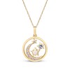 Thumbnail Image 1 of Aquamarine, Opal & Diamond Stars & Moon Necklace 1/6 ct tw 10K Yellow Gold 18&quot;