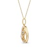 Thumbnail Image 2 of Aquamarine, Opal & Diamond Stars & Moon Necklace 1/6 ct tw 10K Yellow Gold 18&quot;