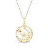 Thumbnail Image 3 of Aquamarine, Opal & Diamond Stars & Moon Necklace 1/6 ct tw 10K Yellow Gold 18&quot;