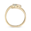 Thumbnail Image 2 of Swiss Blue Topaz & Diamond Bypass Ring 1/20 ct tw 10K Yellow Gold