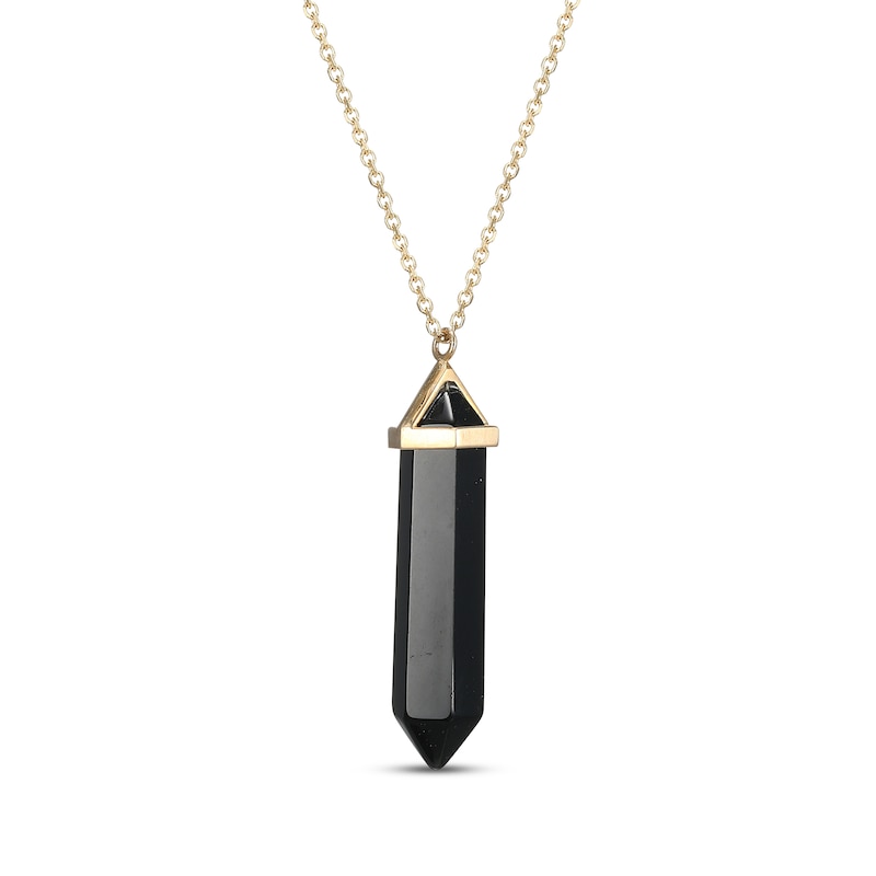 Main Image 2 of Hexagon-Cut Agate Necklace 10K Yellow Gold 18&quot;