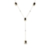 Thumbnail Image 3 of Oval-Cut Agate & Diamond Station Y-Drop Necklace 1/20 ct tw 10K Yellow Gold 18"