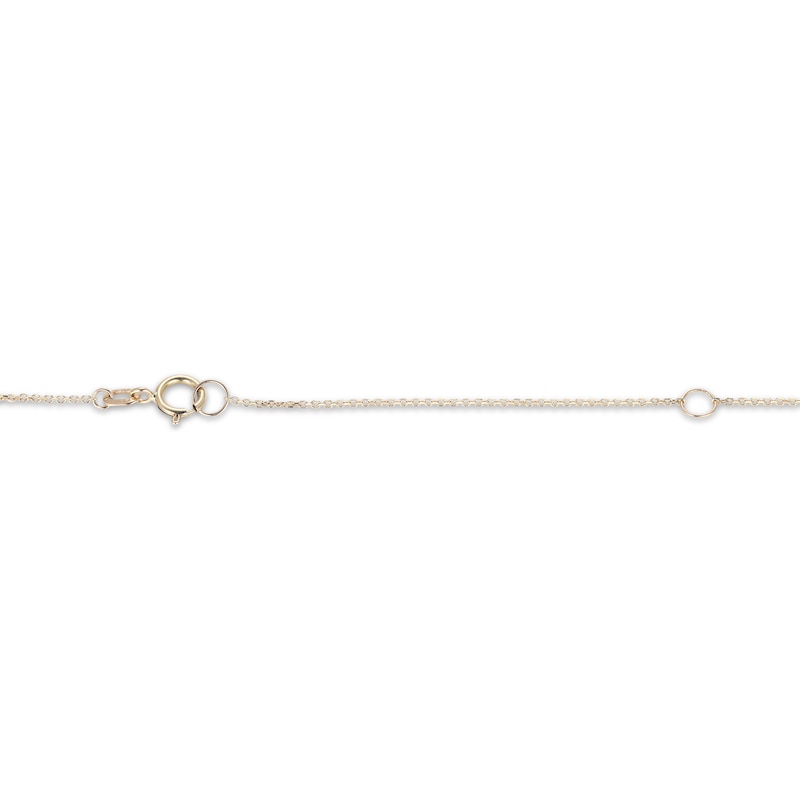 Main Image 4 of Oval-Cut Agate & Diamond Station Y-Drop Necklace 1/20 ct tw 10K Yellow Gold 18"