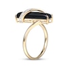 Thumbnail Image 1 of Baguette-Cut Agate & Diamond Swirl Ring 1/10 ct tw 10K Yellow Gold