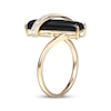 Thumbnail Image 2 of Baguette-Cut Agate & Diamond Swirl Ring 1/10 ct tw 10K Yellow Gold