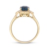 Thumbnail Image 2 of Cushion-Cut London Blue Topaz & Diamond Ring 1/4 ct tw 10K Yellow Gold